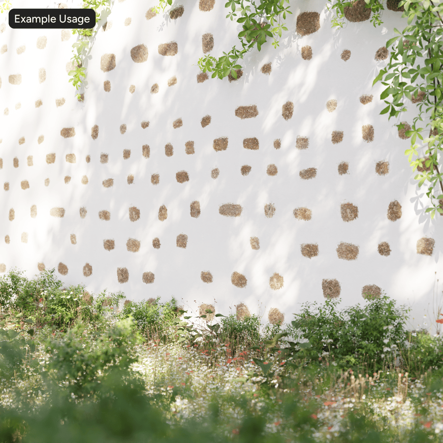 Texture murale décorative en pierre crépie, blanche