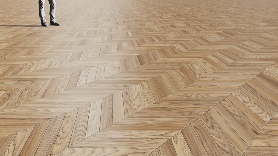 Chevron Pattern Oak Wood Flooring Texture, Light Brown