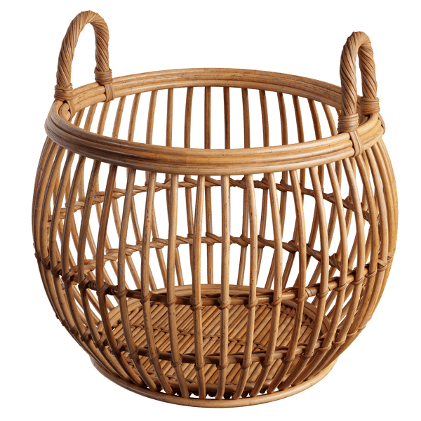 Wicker Rattan Basket with Handles Model