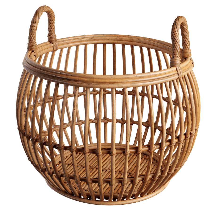 Wicker Rattan Basket with Handles Model