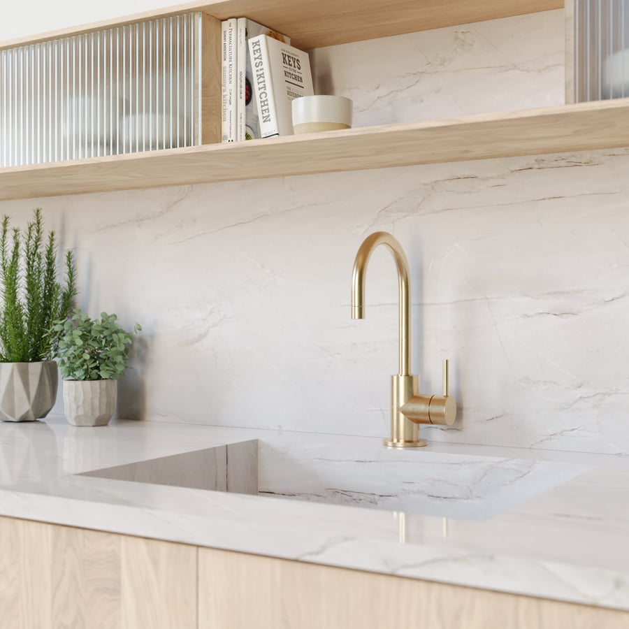 Azzura Bay Polished Quartzite Stone Texture, White