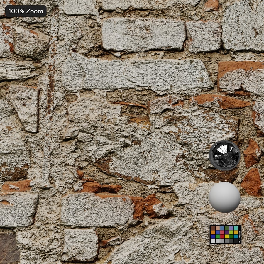 Worn Plaster on Brick Wall Texture