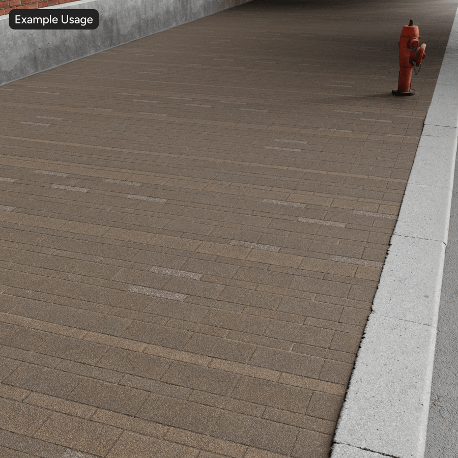 Pavimentazione in blocchetti di pietra aggregata, marrone