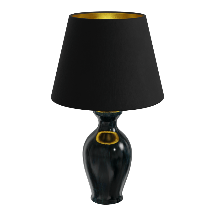 Eno Ceramic Danteur Peacock Shade Lamp Model, Black