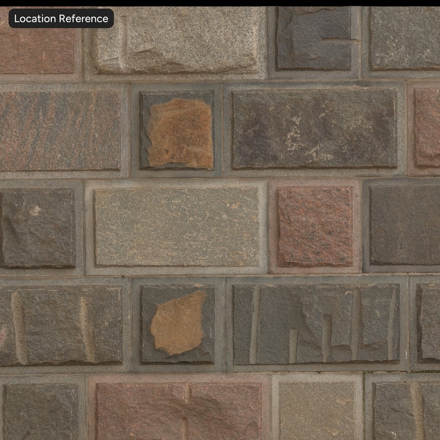 Textura de parede de blocos irregulares, cinza-acastanhado quente