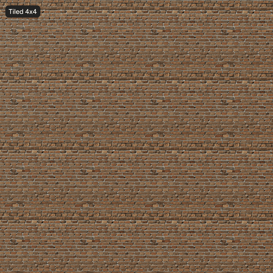 Old Mortared Running Bond Brick Wall Texture, Red