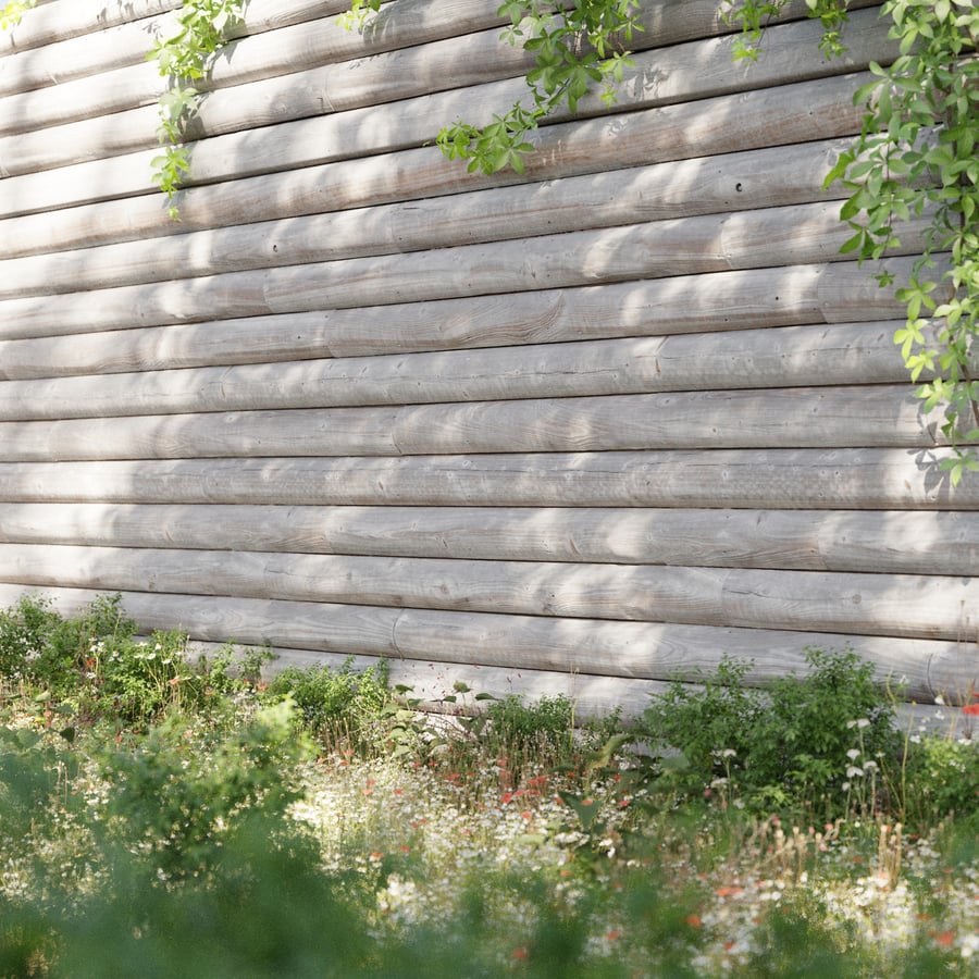 Raw Log Siding Texture, Natural