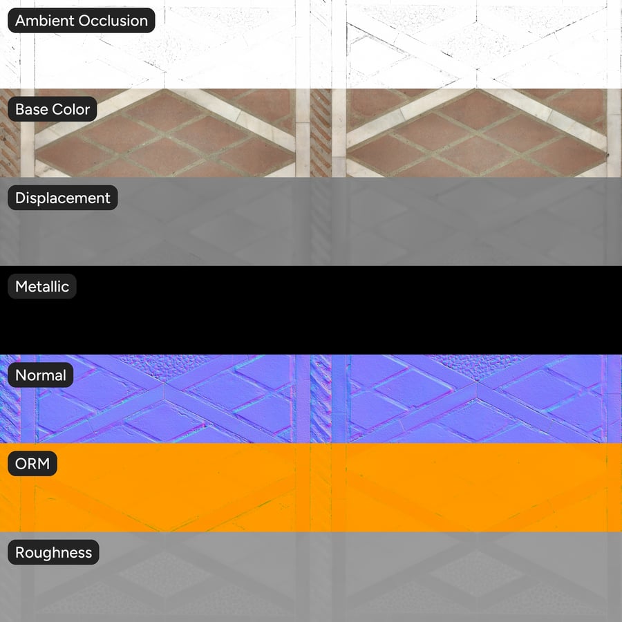 裝飾石鋪路面紋理，紅色