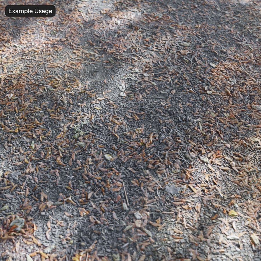 Texture de feuilles séchées dans la forêt, orange
