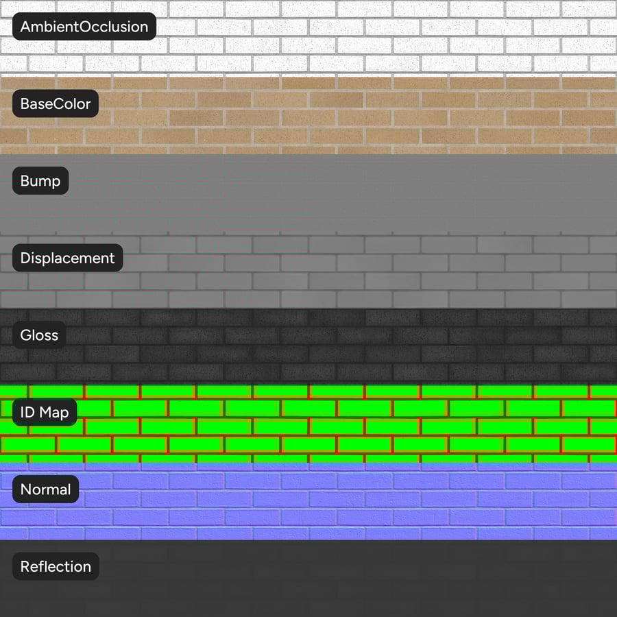 Dragfaced Running Bond Brick Wall Texture, Beige