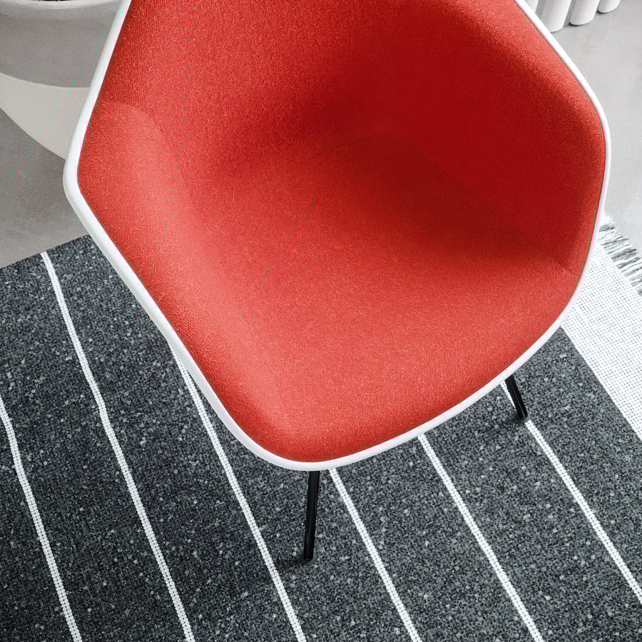 Réplica da cadeira lateral de plástico Eames, vermelho salmão