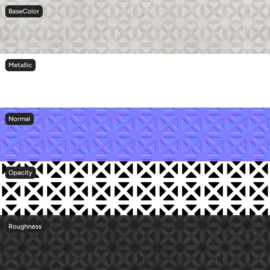 Geometrik Delikli Metallic Doku