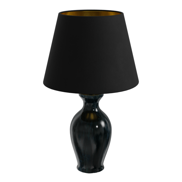 Eno Ceramic Danteur Peacock Shade Lamp Model, Black