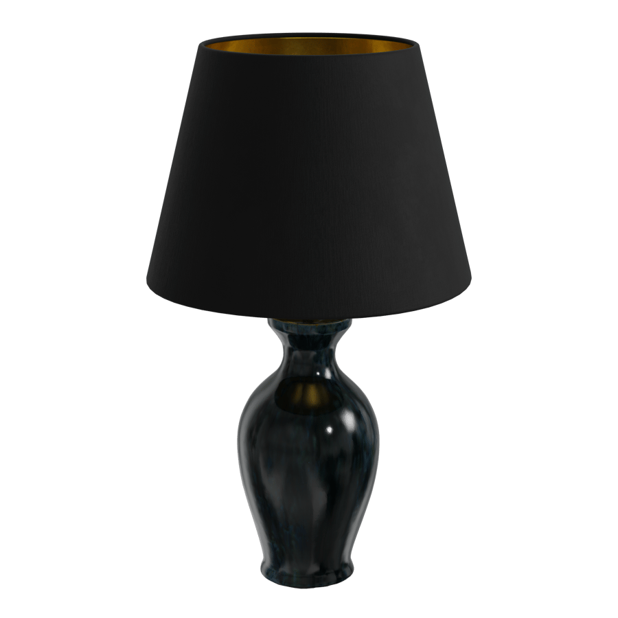 Eno Ceramic Danteur Peacock Shade Lamp Model, Black