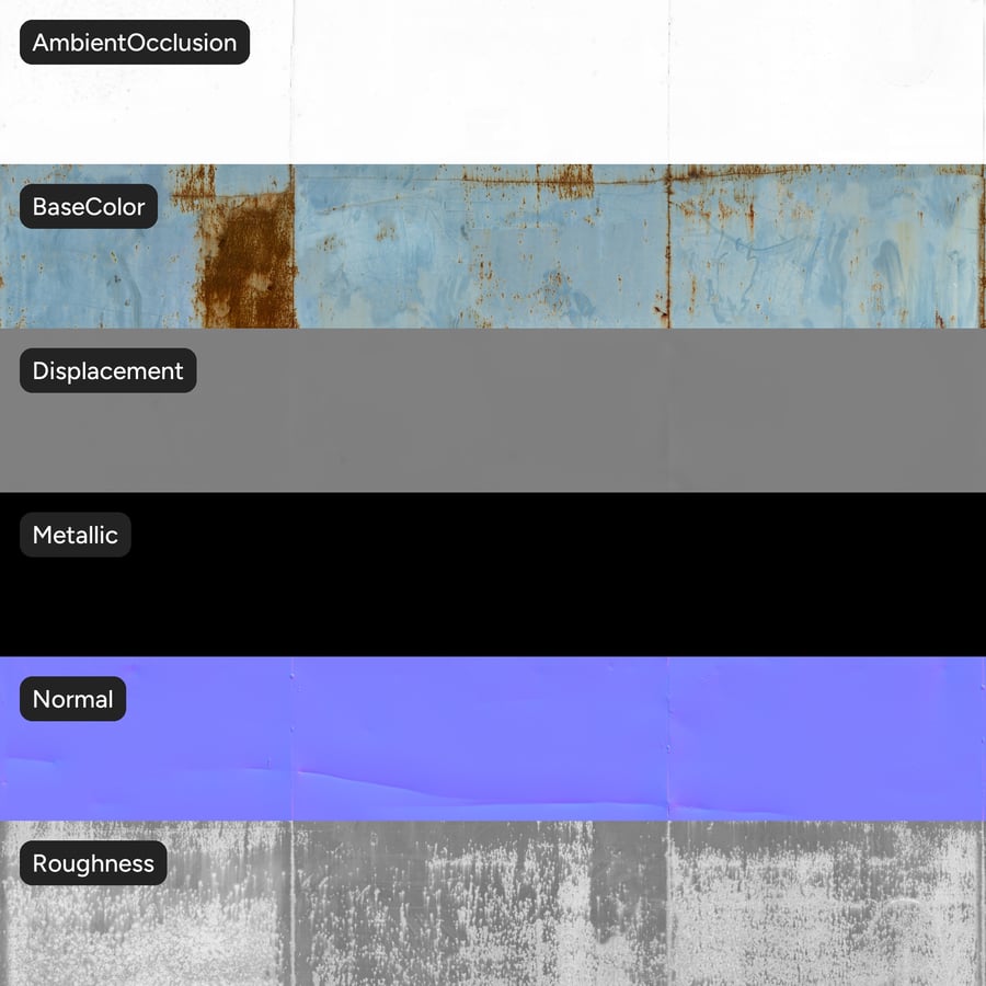 Textura de metal enferrujado, azul