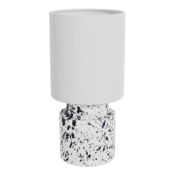 Eno Ceramic Splattered Chic Shade Lamp Model, White