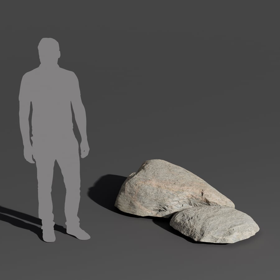 Dois modelos de pedras grandes, lisas e manchadas