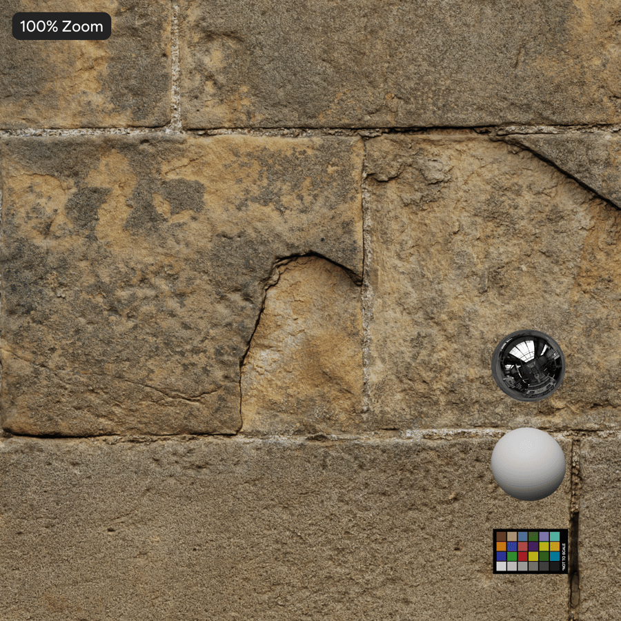 Old Running Bond Stone Block Wall Texture