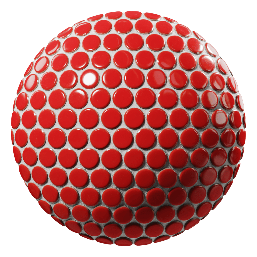 Plain Penny Round Tile Texture, Red