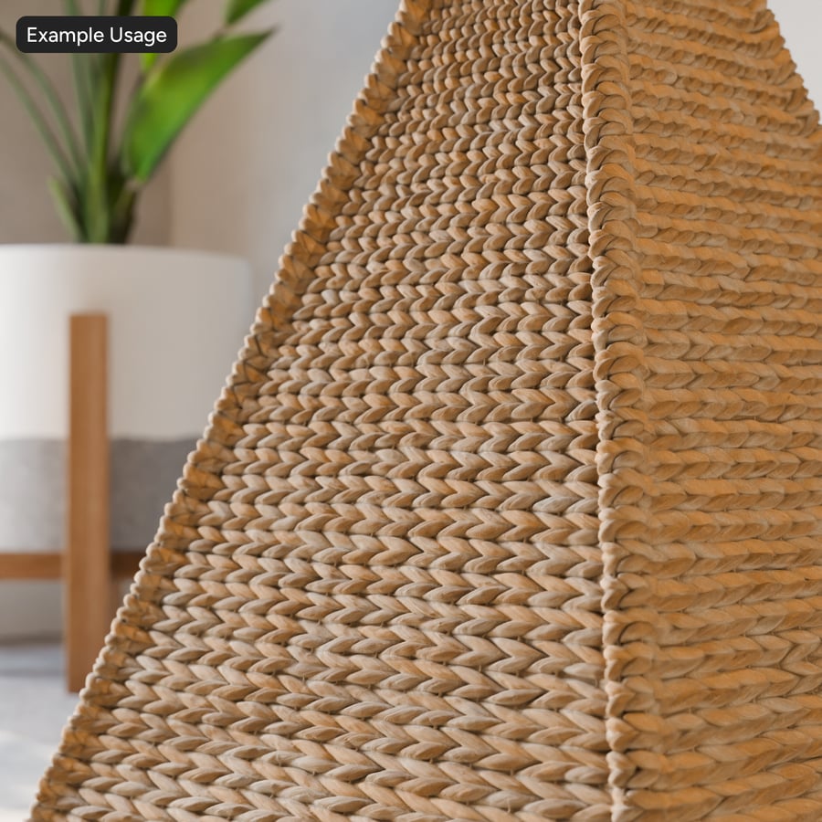 Rattan com textura de trama Chevron, Bege