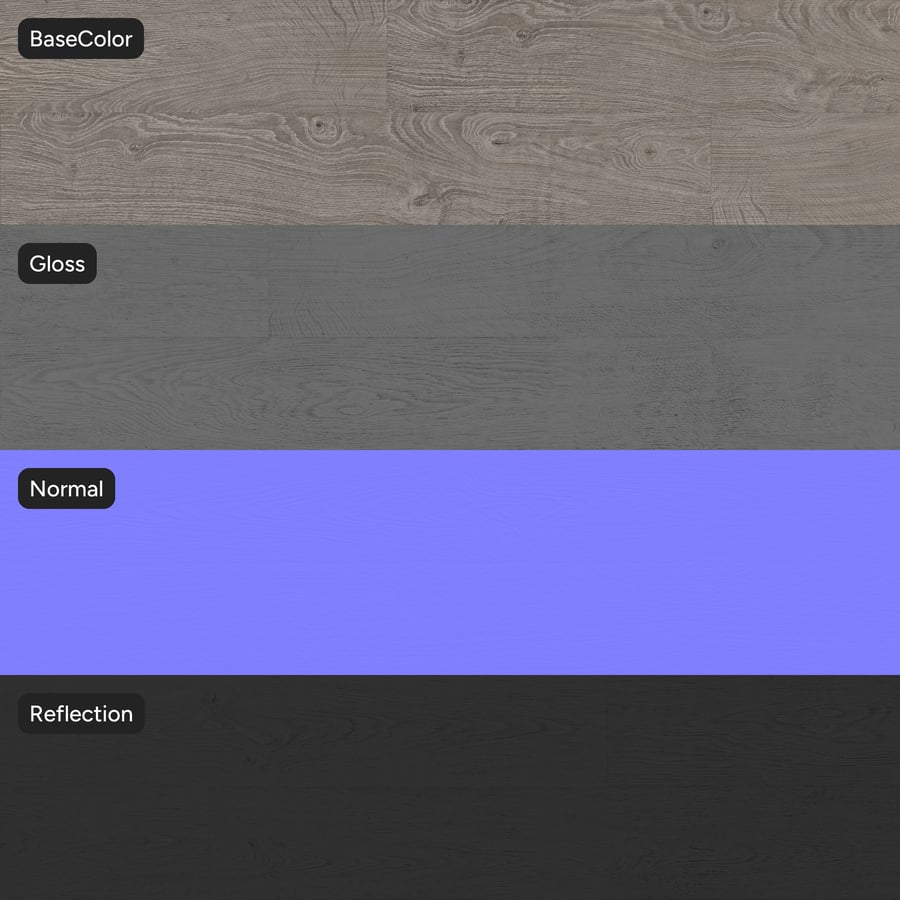 Random Match Oak Wood Veneer Texture, Ash Grey