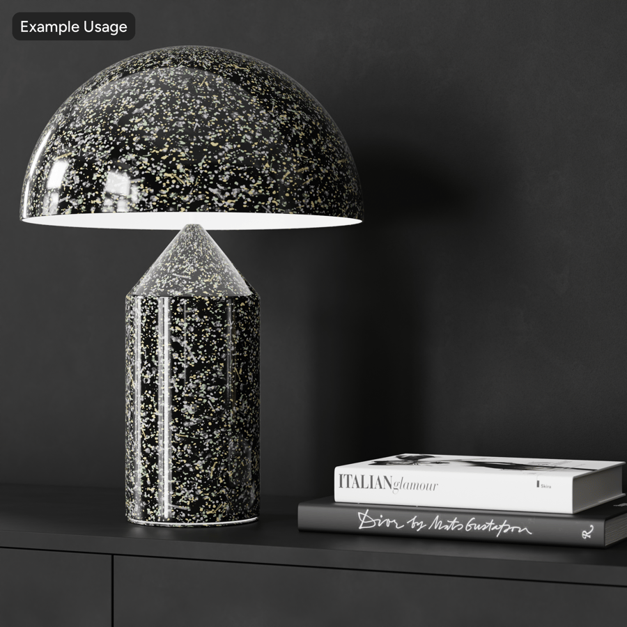 Benekli Emaye Metallic Doku, Siyah Yıldız Işığı