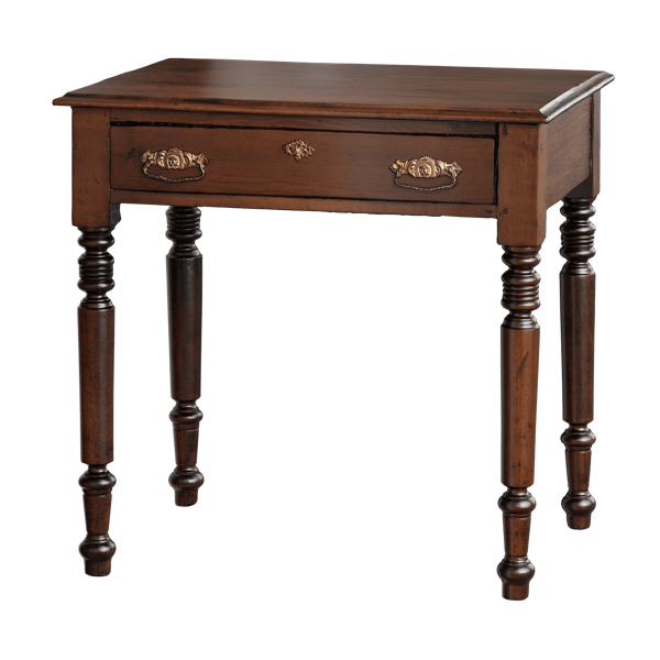 Modelo de mesa lateral de madeira vintage, marrom