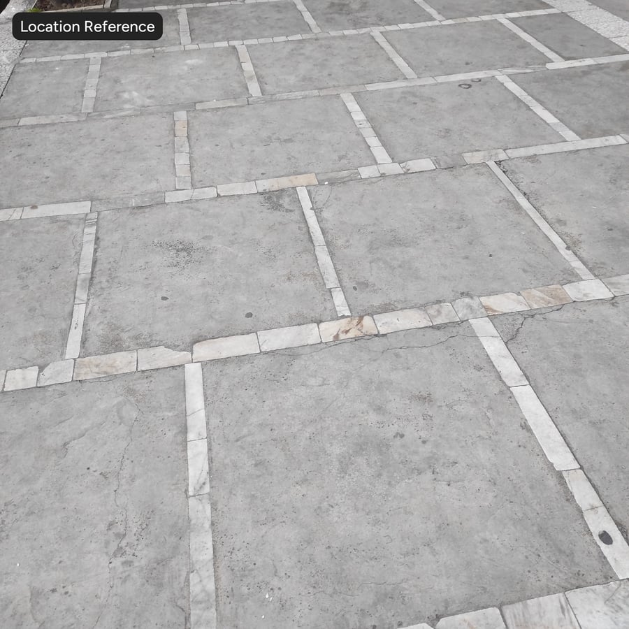 Worn Concrete with Stone Sidewalk Texture