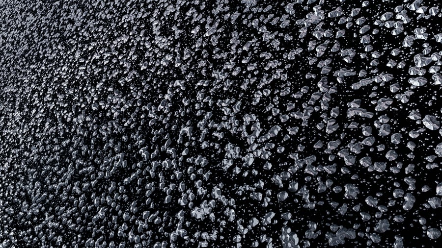 Textura de gotas de água com bolhas misturadas