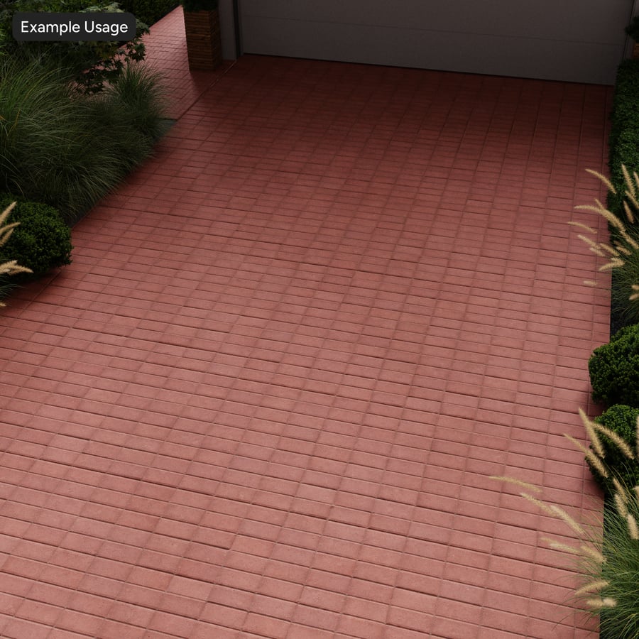 Stacked Concrete Block Paver Texture, Red