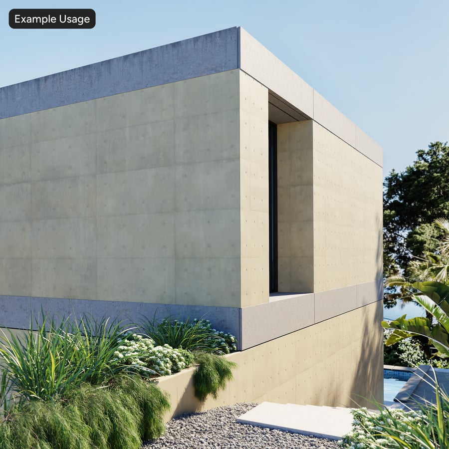 Matte Platte mit Tie Hole Betonstruktur, Beige