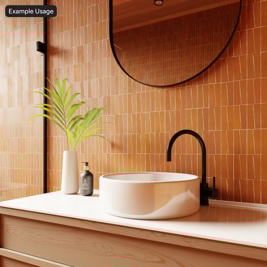 Staplad trapetsformad Zellige Matte Tile Texture, Orange