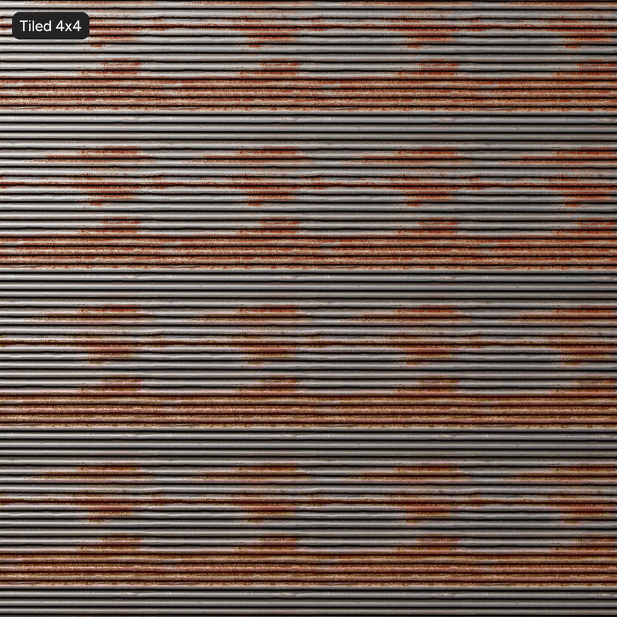 Texture métallic nervurée rouillée