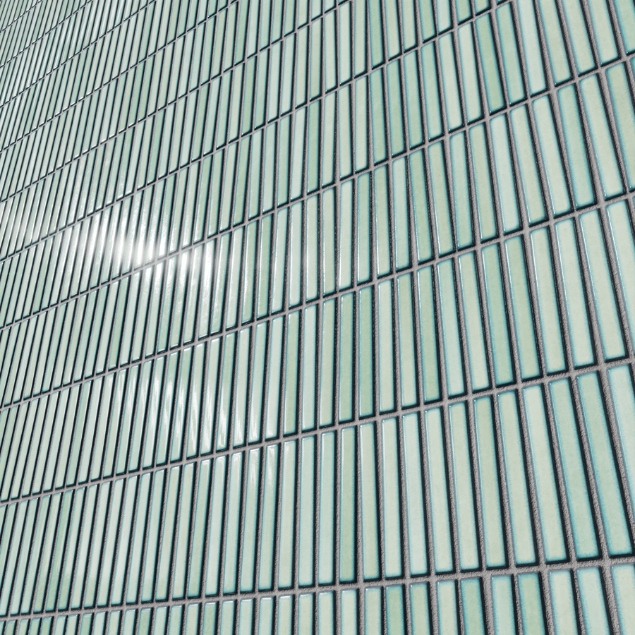 Yubi Ceramic Glossy Tile Texture, Green Haze
