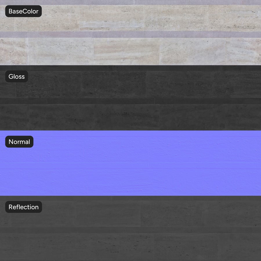 Travertine Tile Wall Texture, Purple Grey
