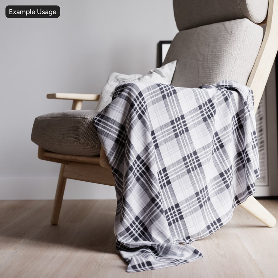 Tartan Katoenen Ruit Stof Textuur, Grijs