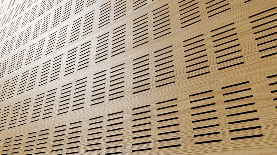 Perforated Square Lines Wood Board Acoustic Panel Texture