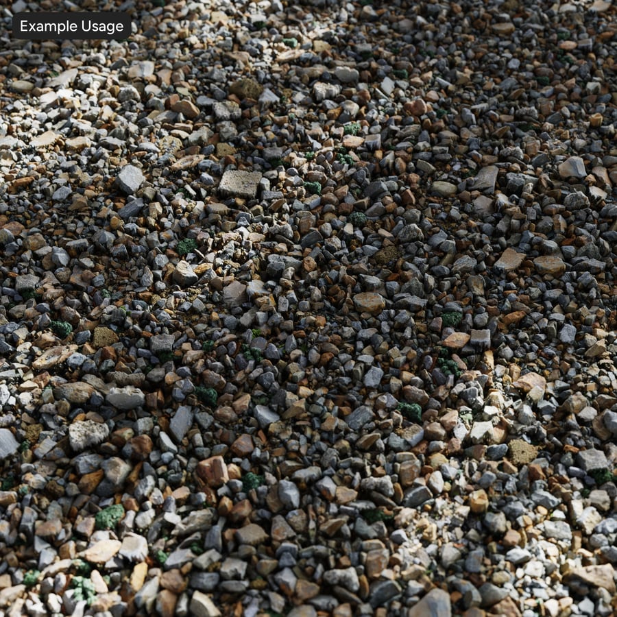 Loose Demolition Rubble and Rock Texture, Grey and Brown