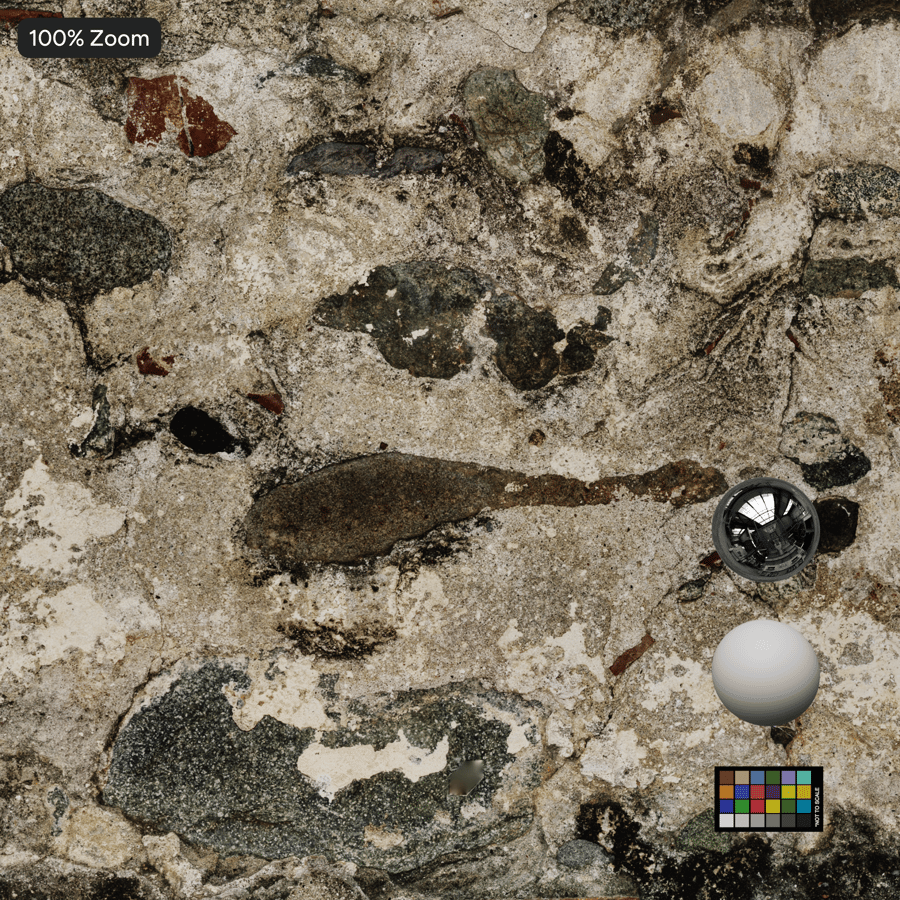 Weathered Layered Brick and Rubble Wall Texture