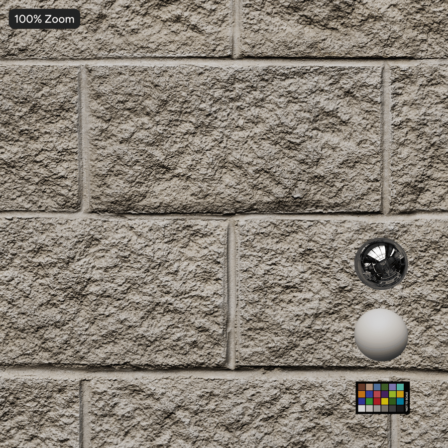 Split Face Running Concrete Block Wall Texture, Beige