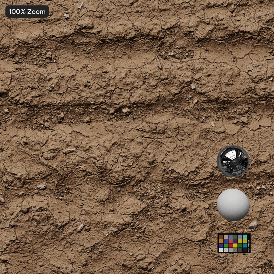 Texture Vết bánh xe trên đường đất khô