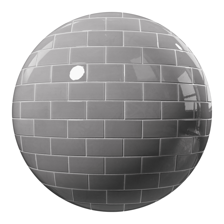 Rectangular Offset Ceramic Glossy Tile Texture, Gray