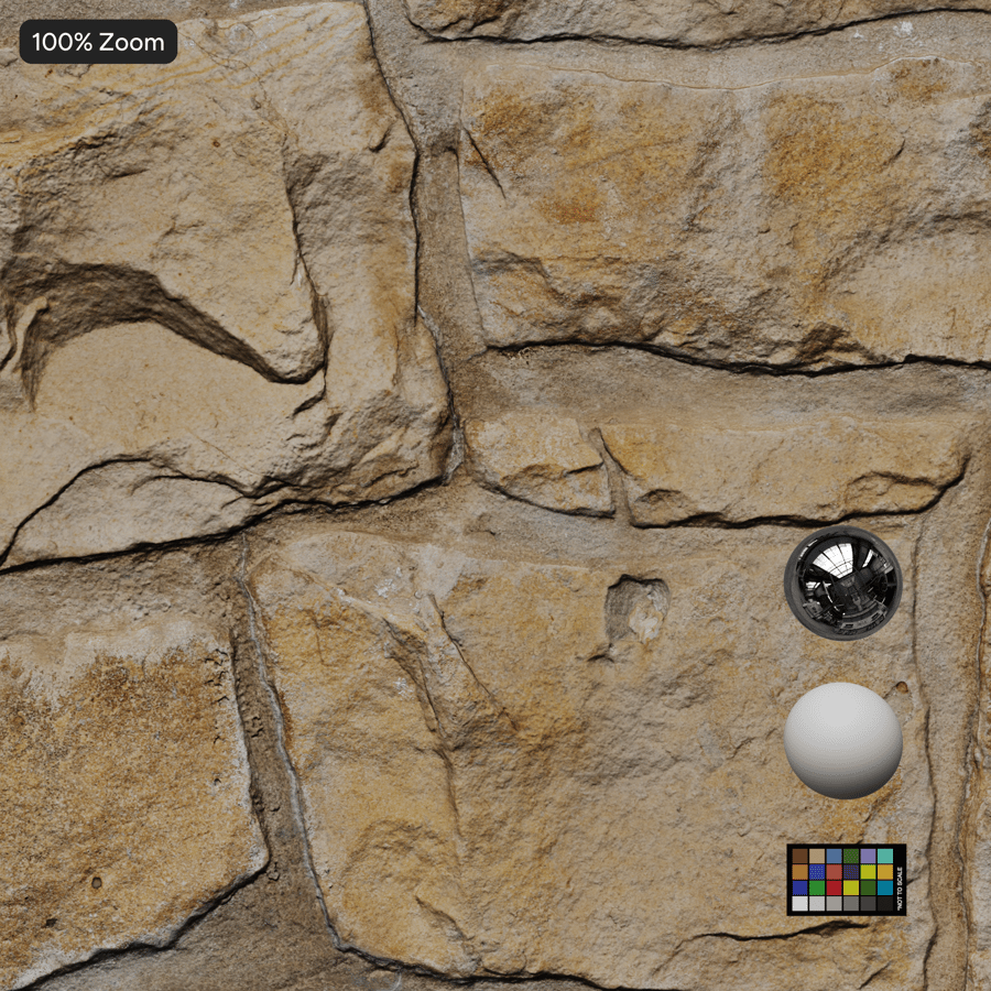 Kết cấu tường đá vụn ố màu, màu vàng