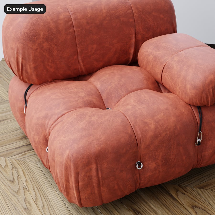 Versleten gelooid leer, rood oranje