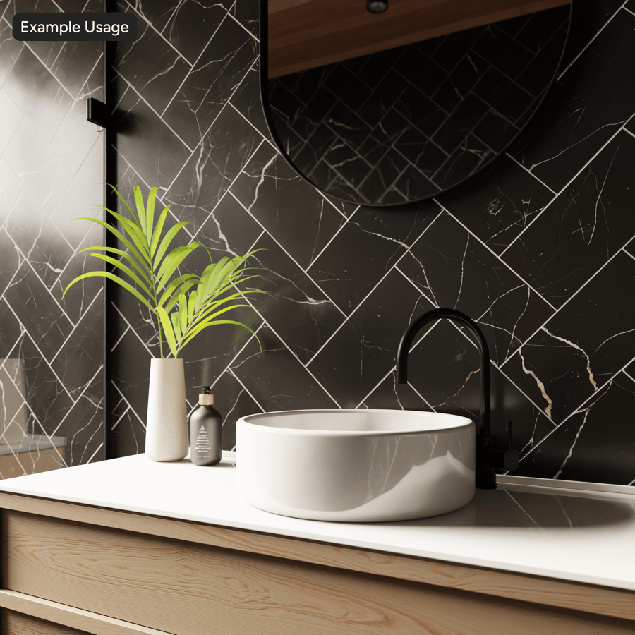 Mramorová matná textura Herringbone, Atlantis Black