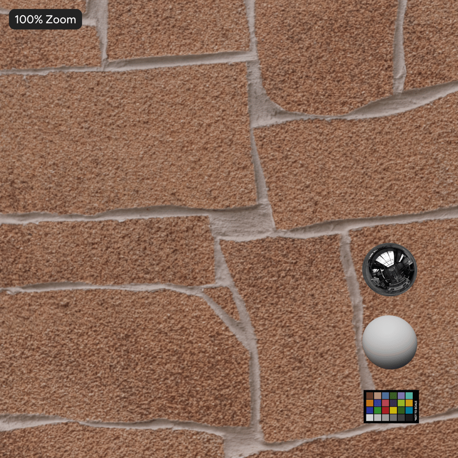 Faux Aggregate Rubble Stone Wall Texture. Red