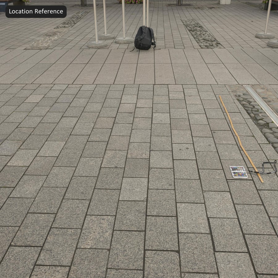 Brick Format Granite Paving Texture, Salt and Pepper