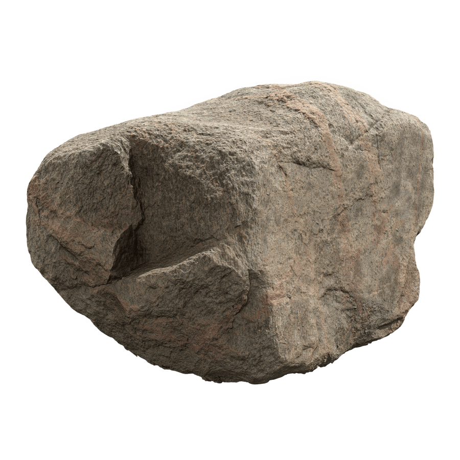 Pale Notched Round Rippled Large Rock Boulder Model