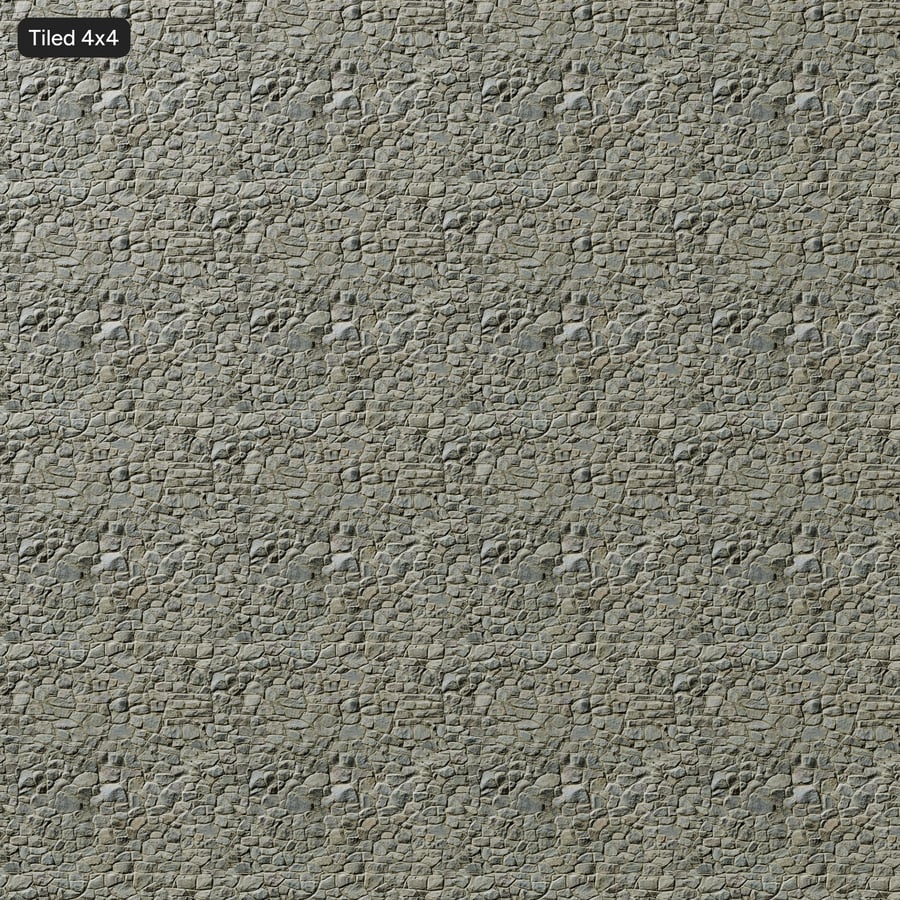Rubble Stone Wall Texture, Cool Gray