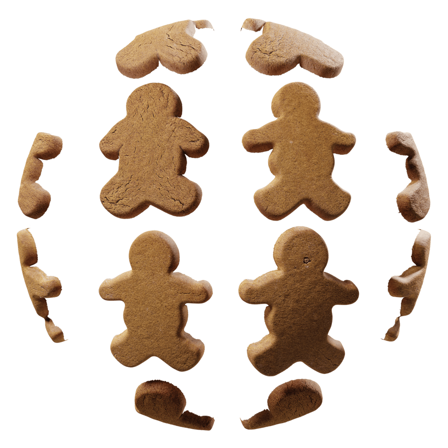 Large Gingerbread Cookie Front Texture